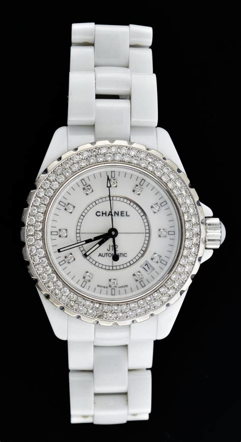 chanel j12 33mm or 38mm|j12 Chanel watch with diamonds.